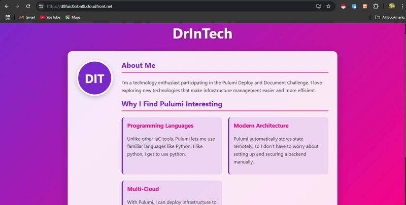 Secure and Fast Static Website Deployment on AWS using Pulumi