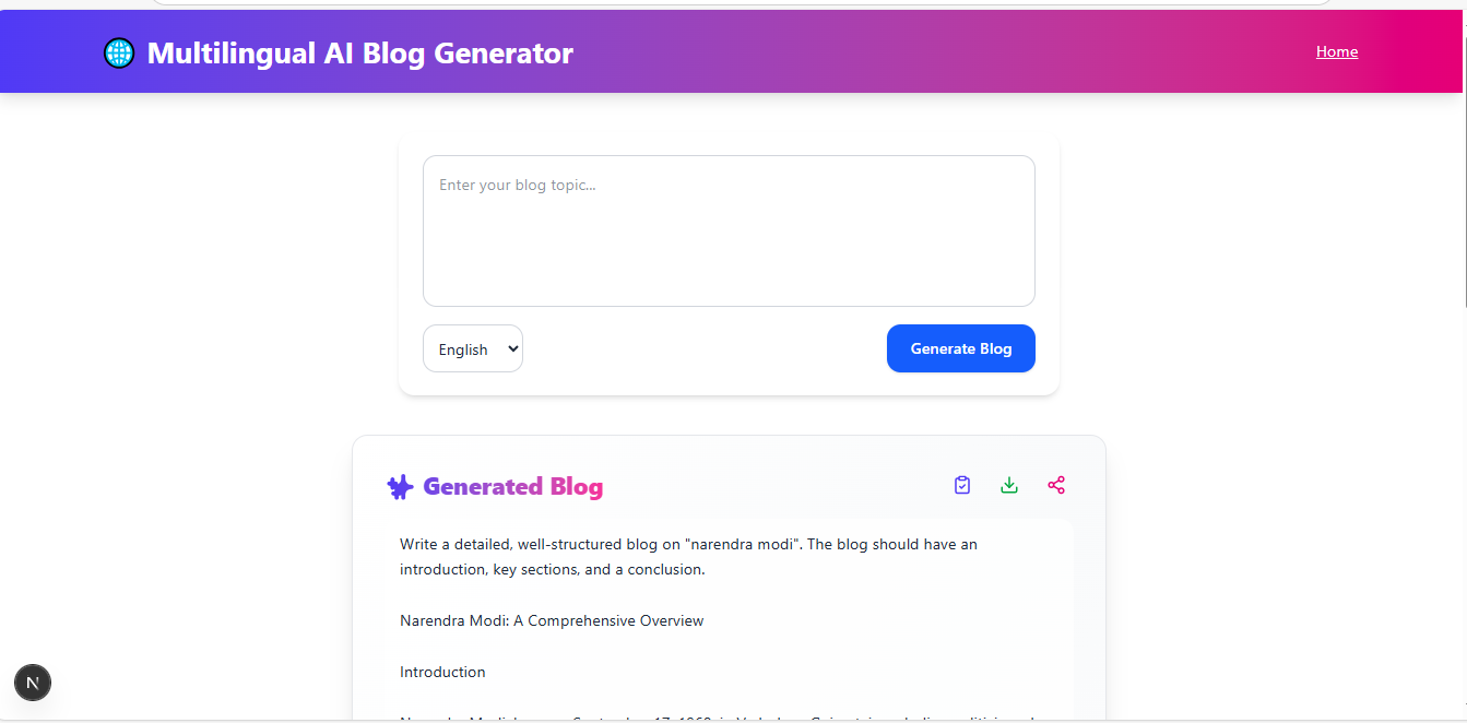Multilingual AI Blog Generator Cover
