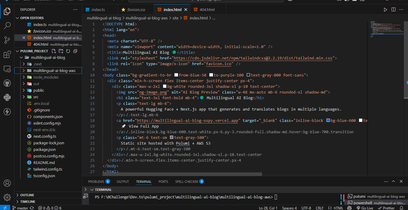 Terminal + Deployment Logs