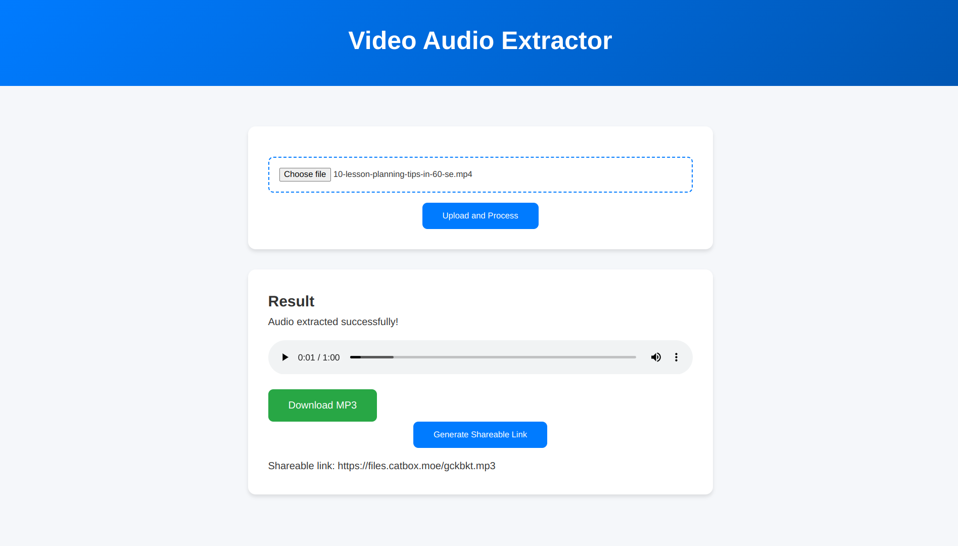 Video to mp3 converter