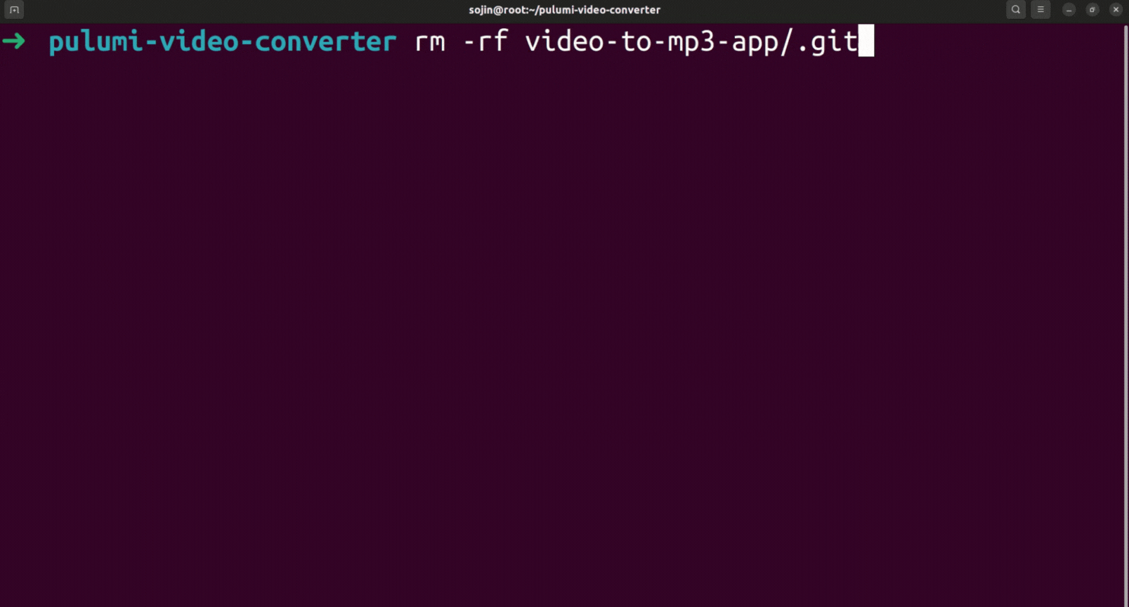 Remove git folder