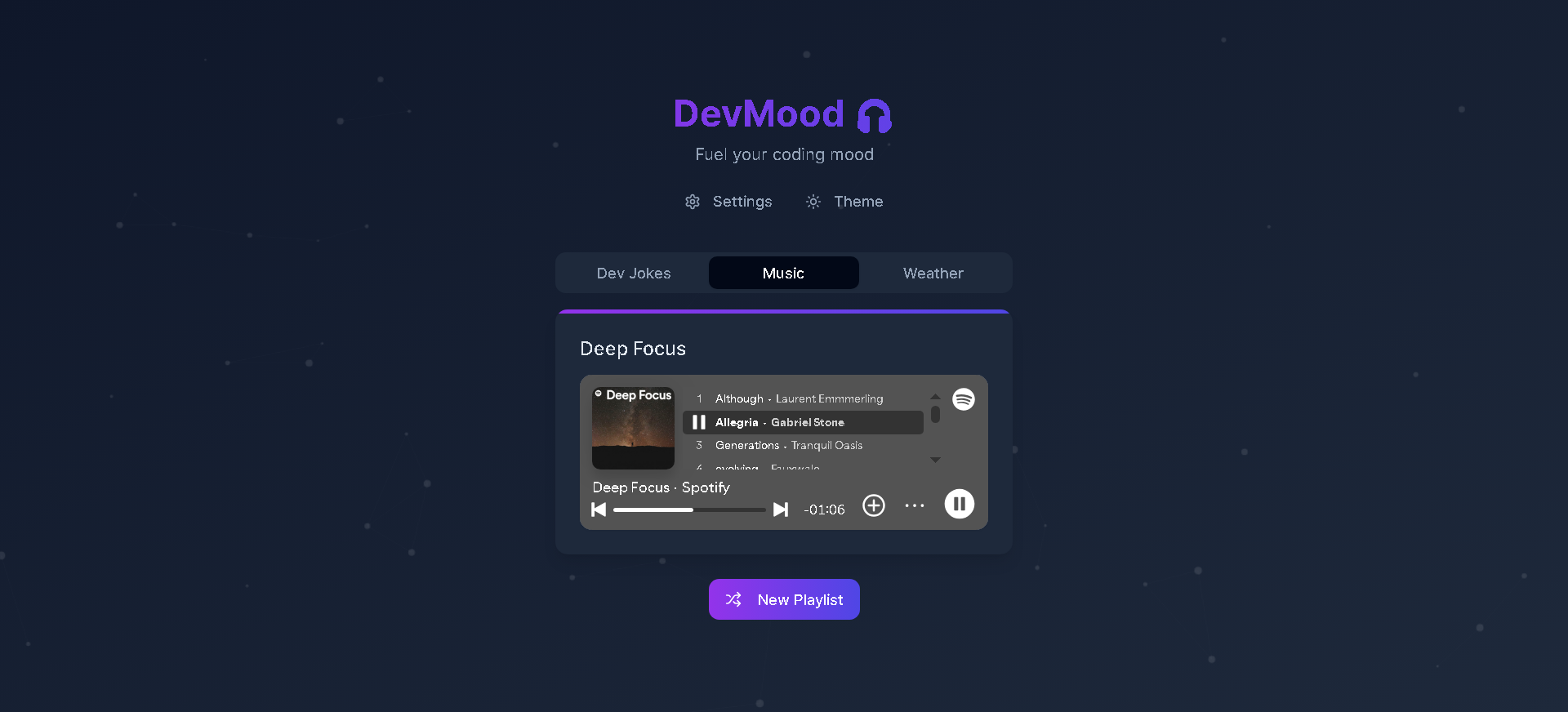 DevMood Frontend Preview