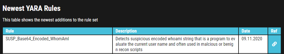 A picture displaying the results of a rule, depicting the rule name, description and the date it was submitted to Valhalla