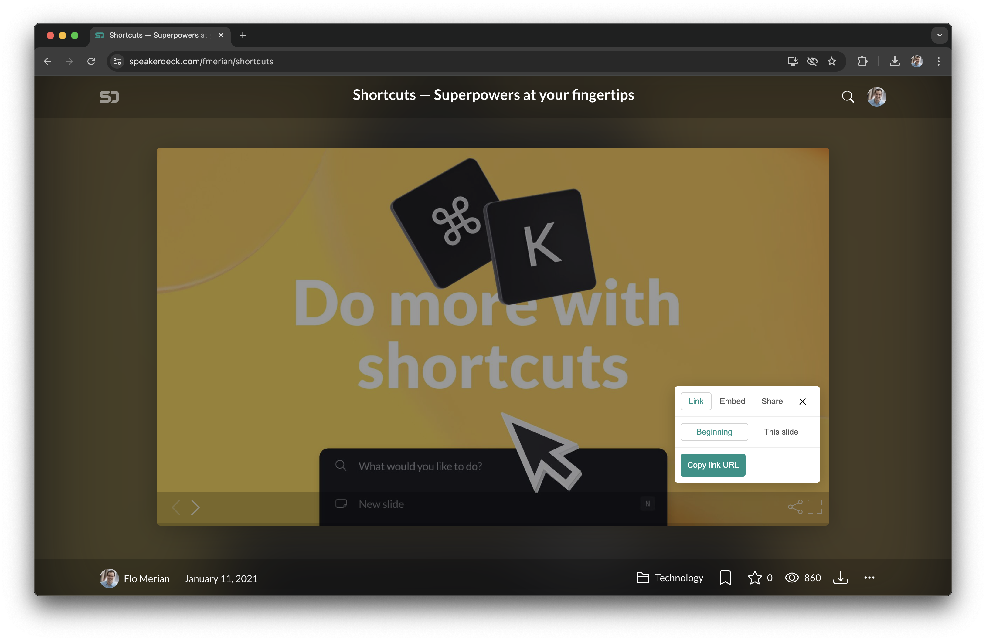 Share presentation on Speaker Deck