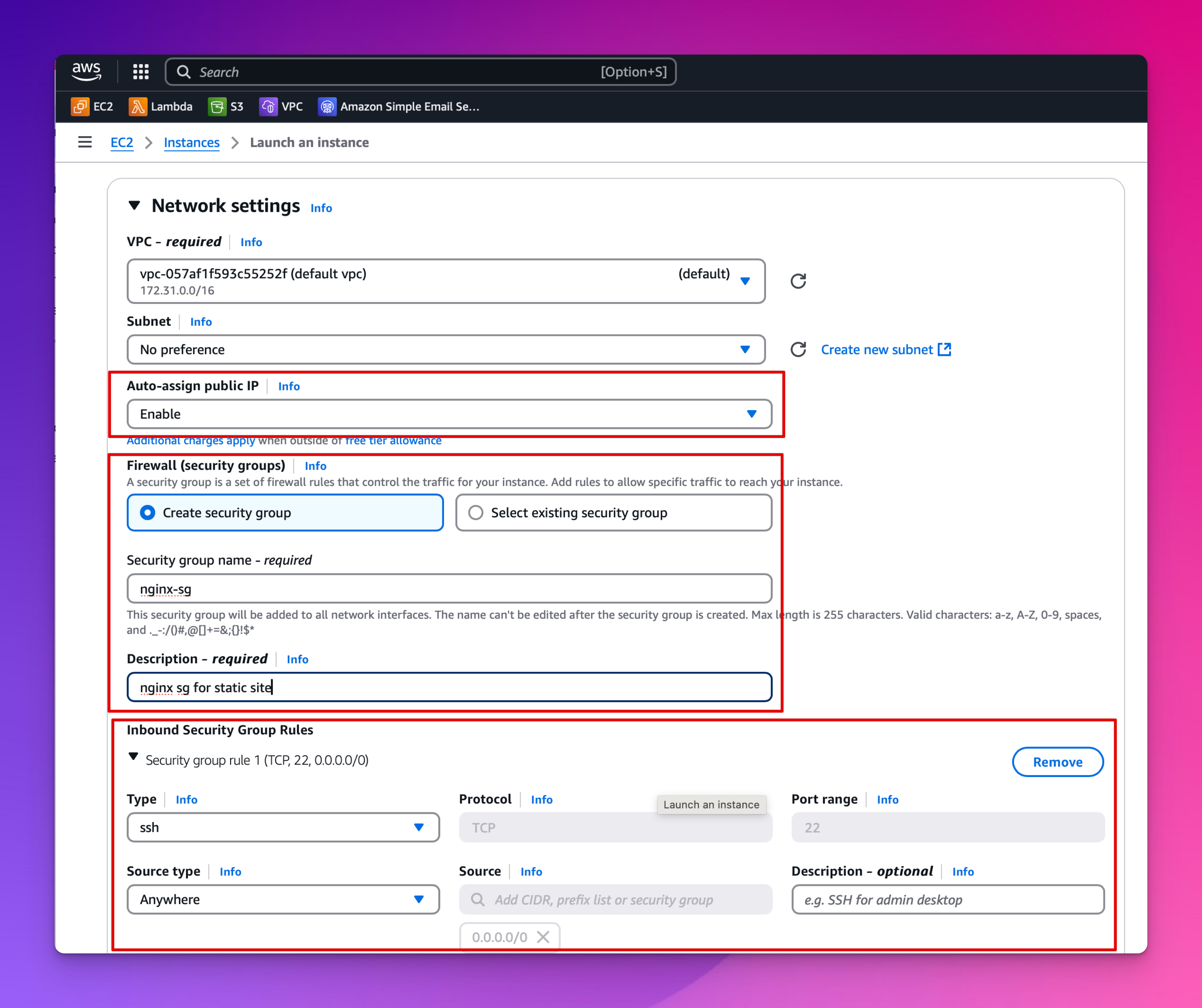 Set Network and Security