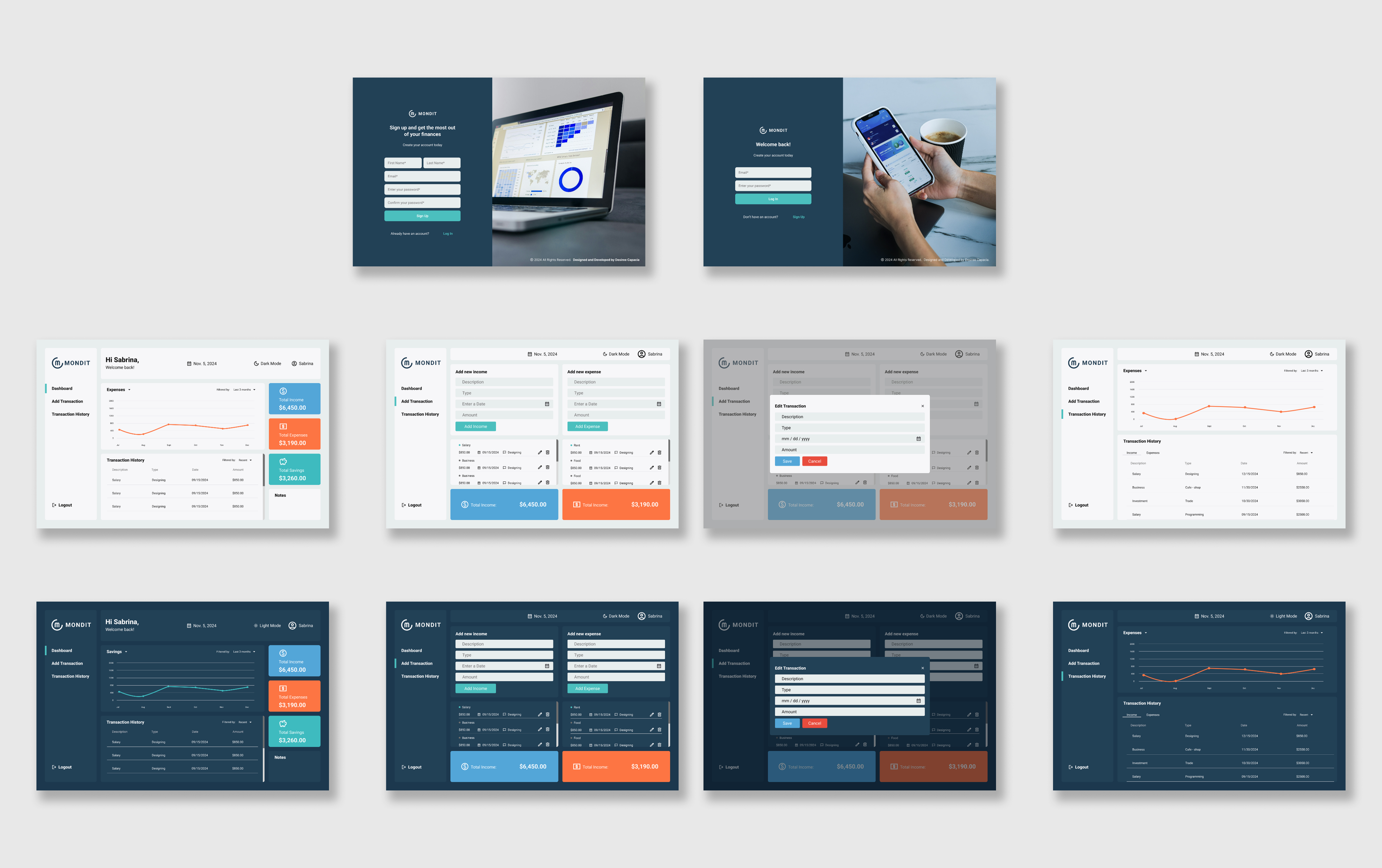 Final UI Design for Mondit