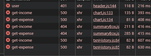 some of the error I encountered during development and production stages