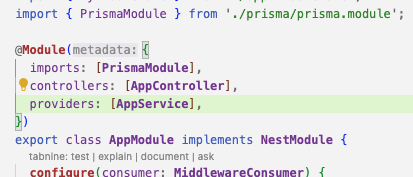 Prisma import to app module