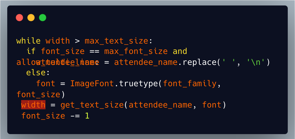 Algorithm for managing varying name length