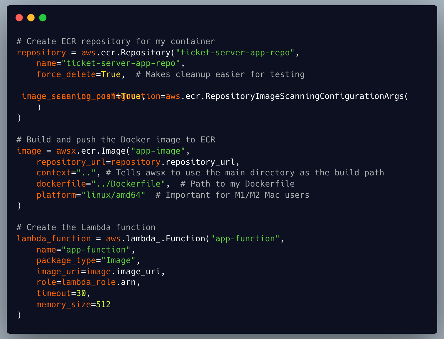 Configure Lambda function