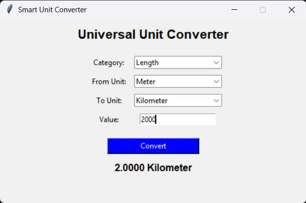 ✅ GUI Based Universal Unit Converter Using Python With Source Code