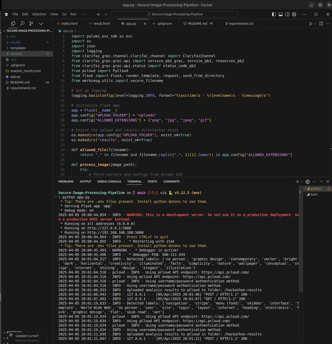 processing an image