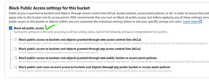 Enable Public Access Block