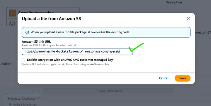 Provide AWS S3 object url you copied from AWS Bucket file containing Object URL<br>
