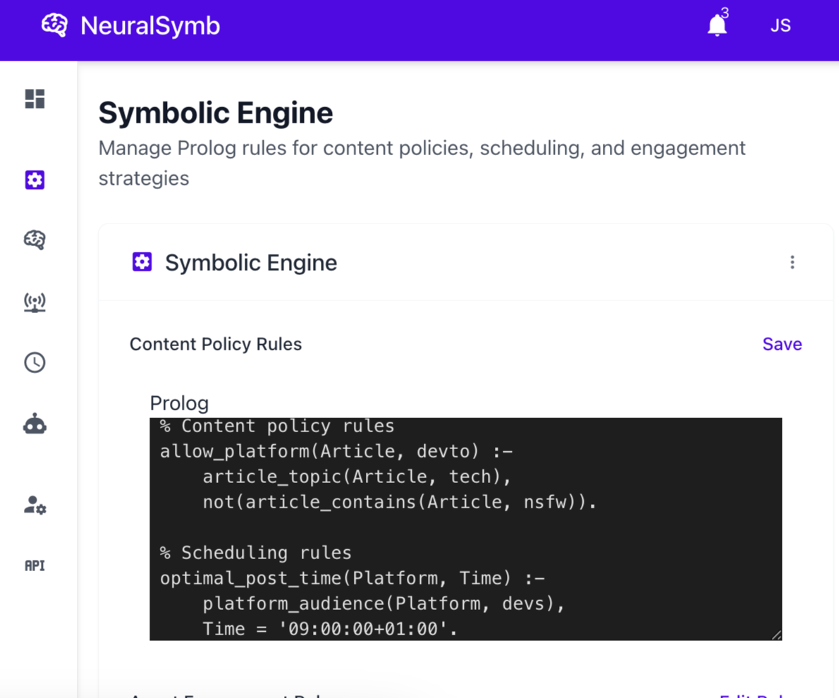Symbolic Engine with Prolog Rules