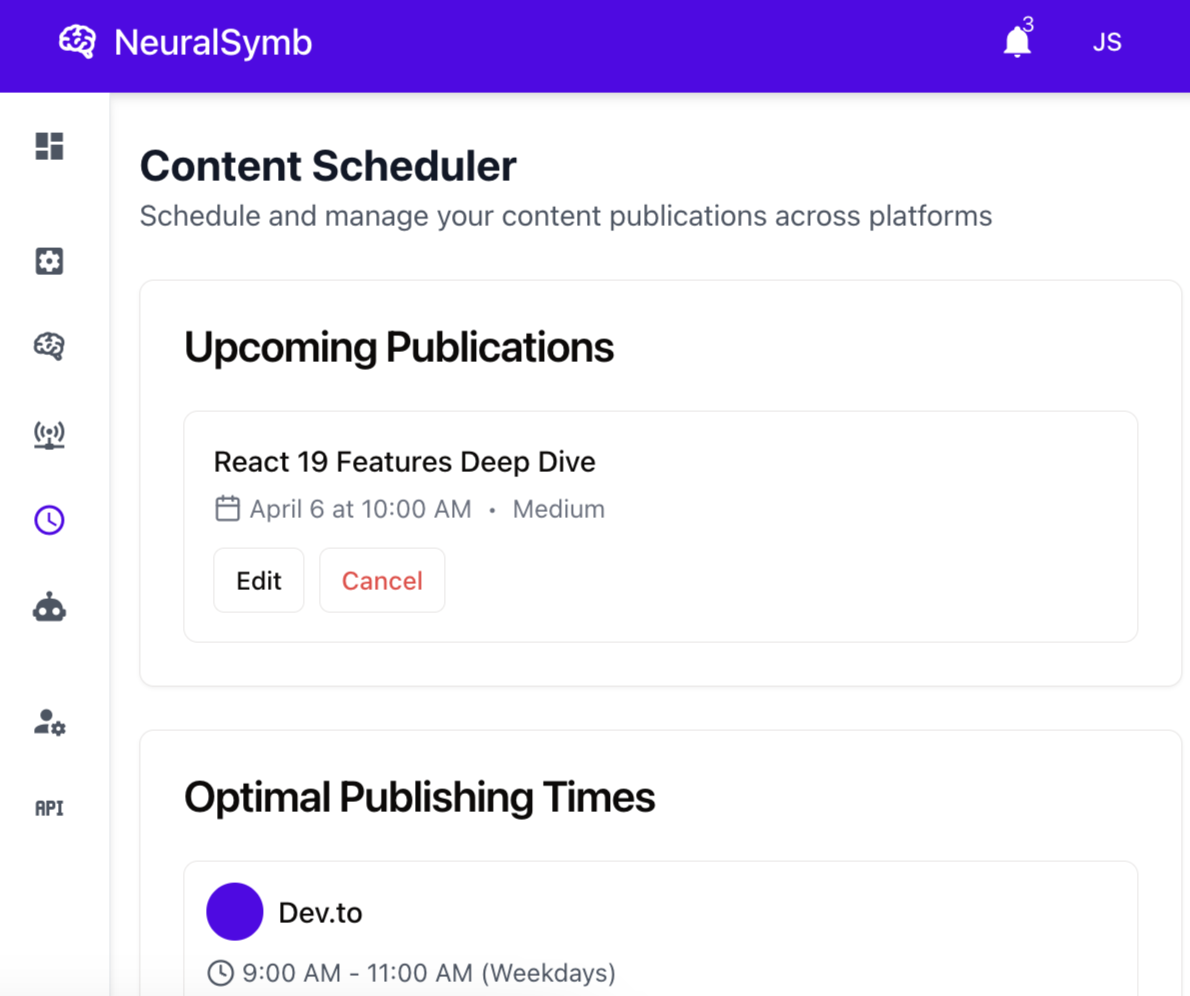 Content Scheduler with Optimal Times