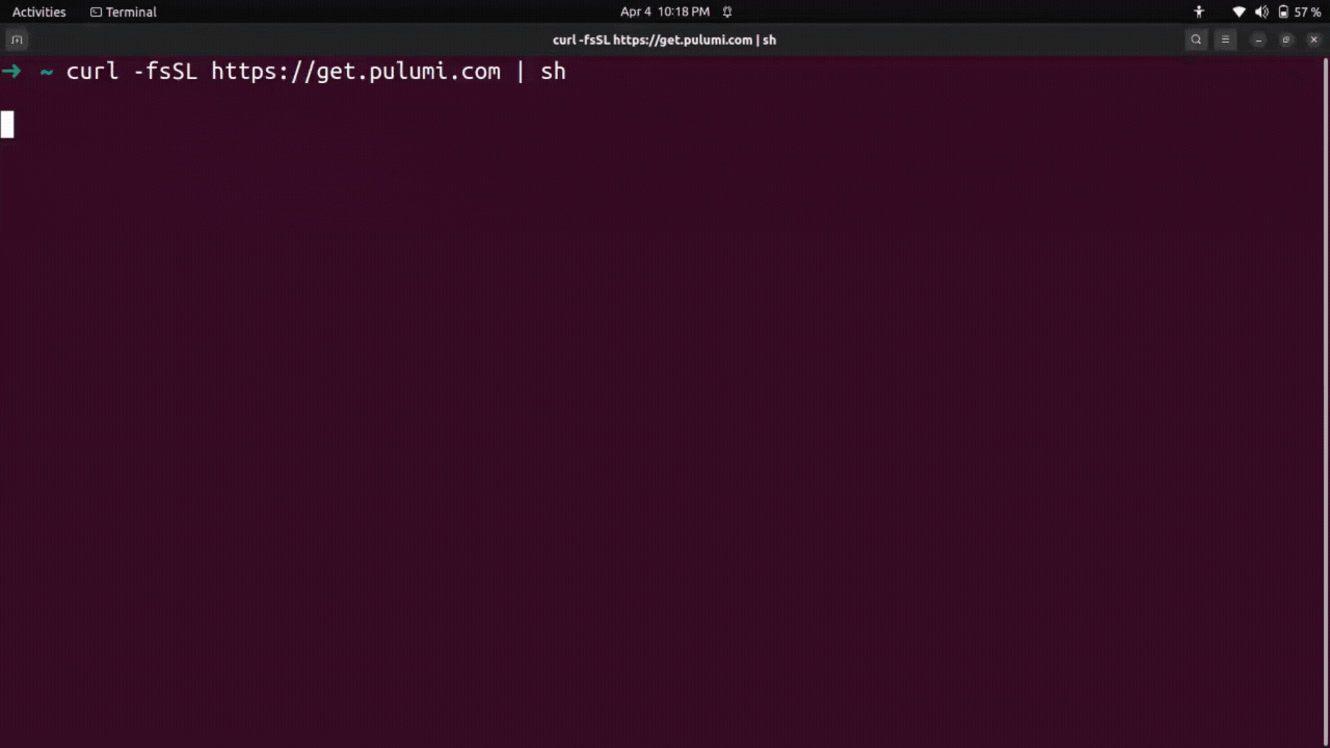 Pulumi CLI installation