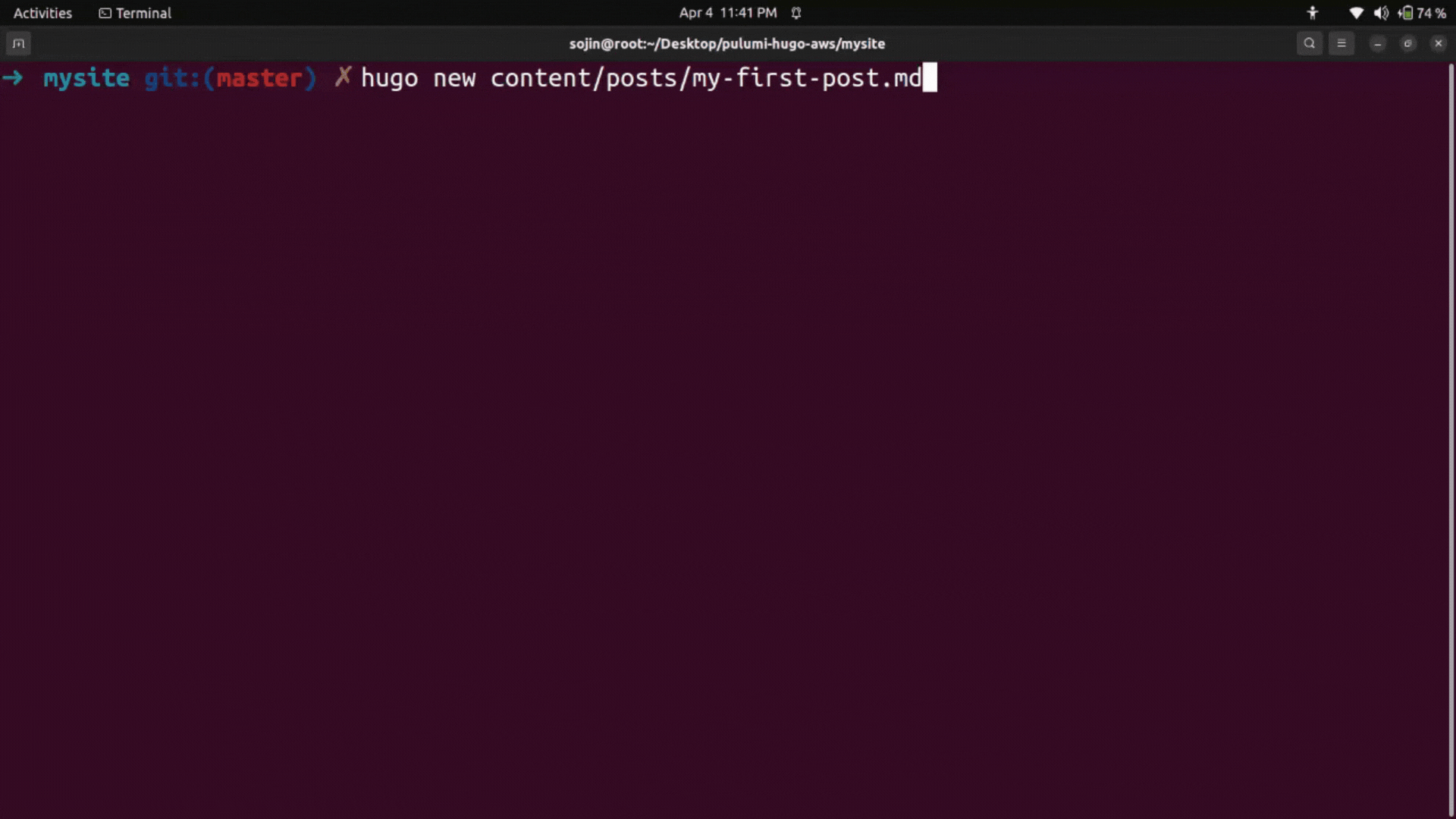 Hugo content post generation