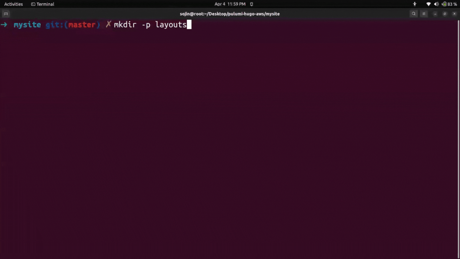 hugo layout add