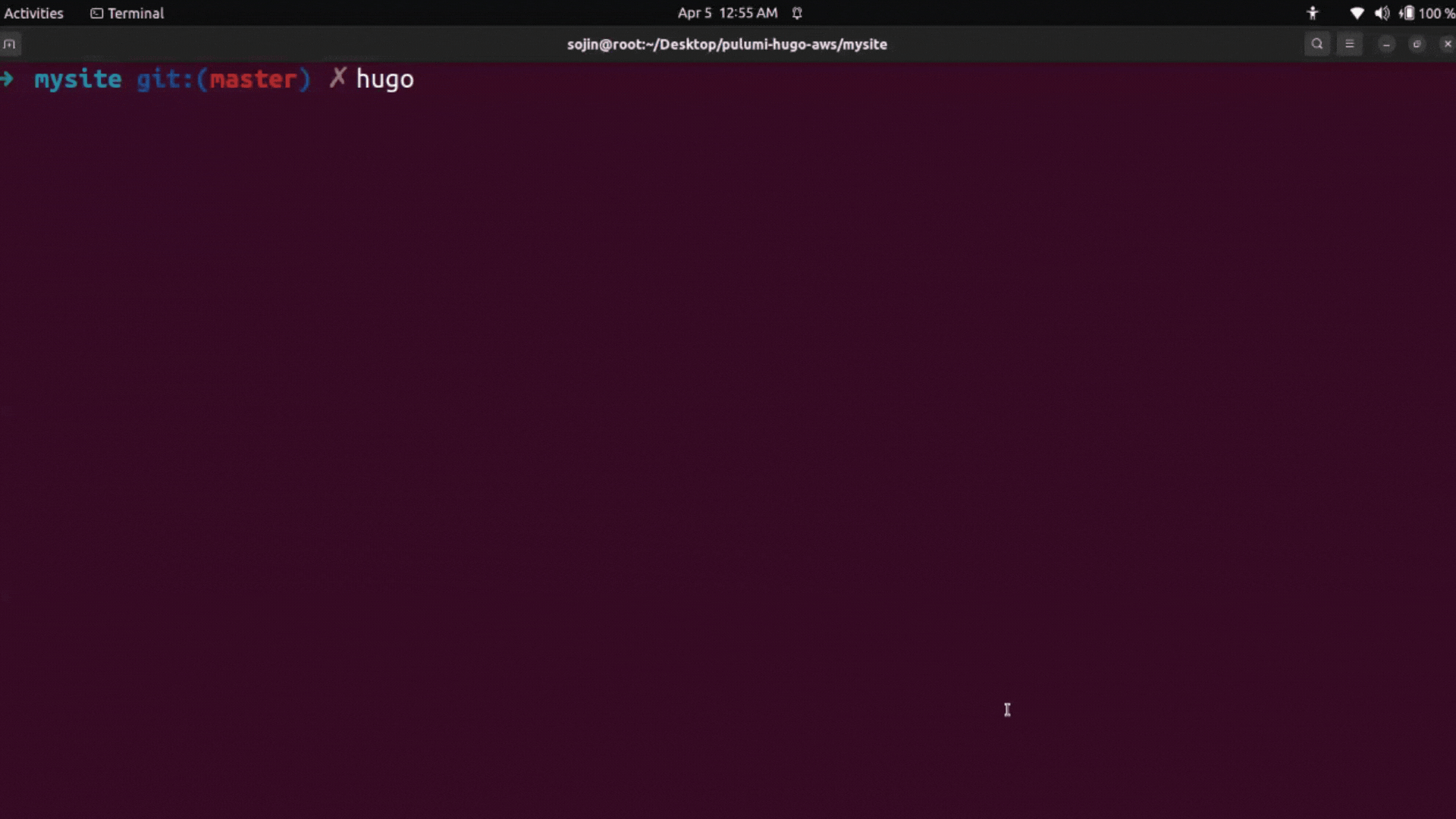 pulumi deploy to aws