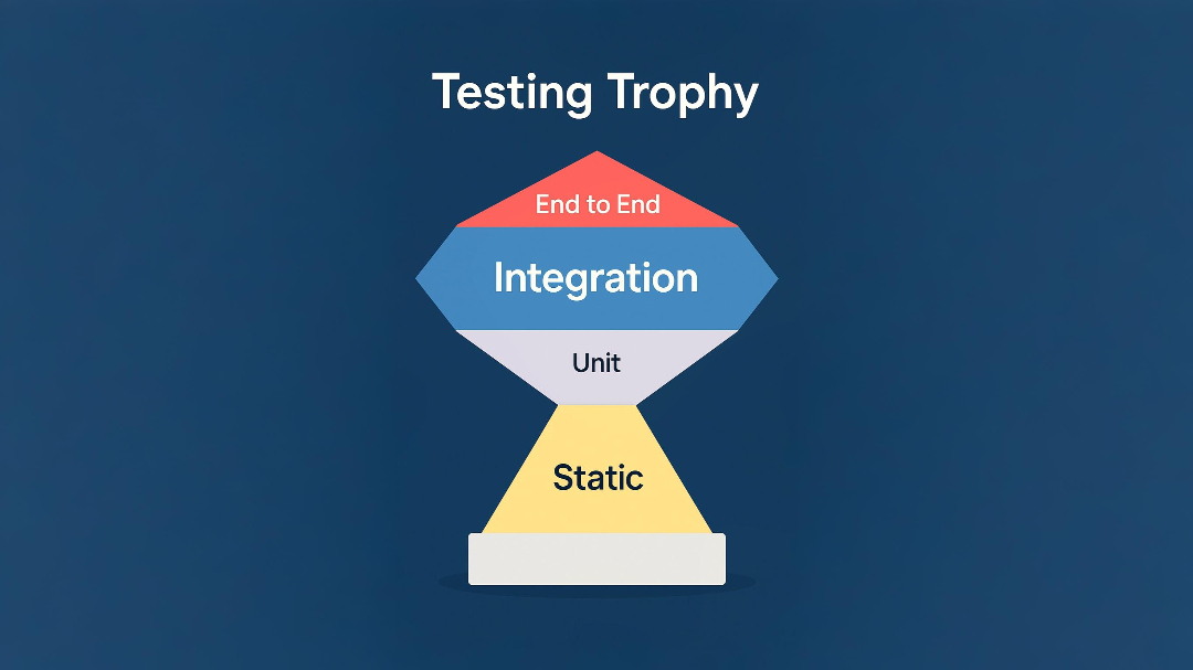 Testing Trophy showing the four types of tests