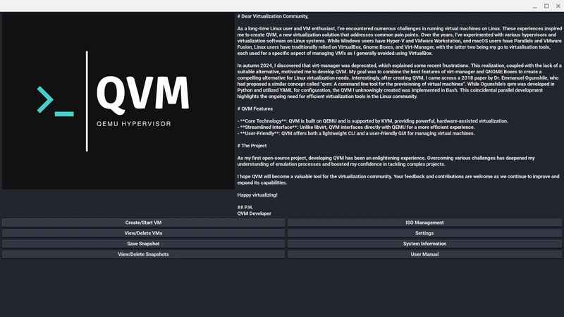QVM-Manager: The Linux Hypervisor You've Been Waiting For?