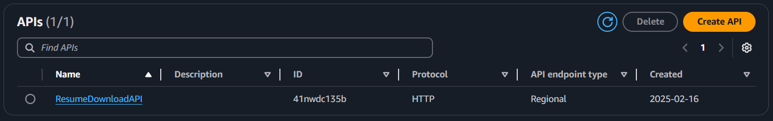 HTTP API is created