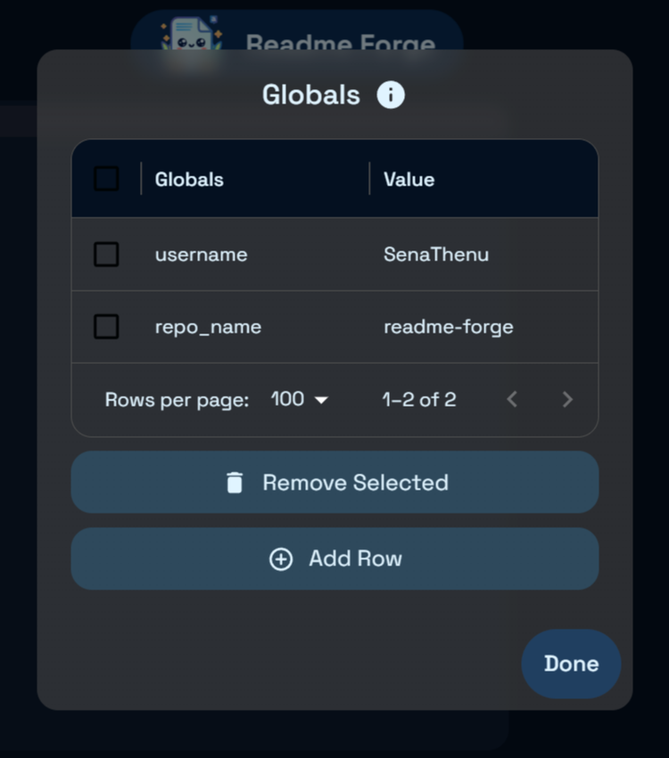 Global Variables Preview