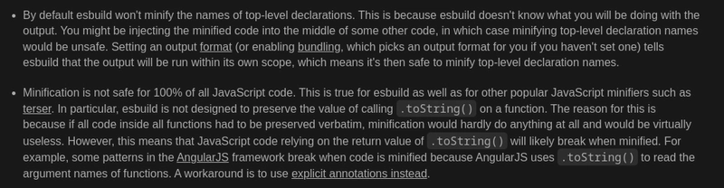 Minification bugs