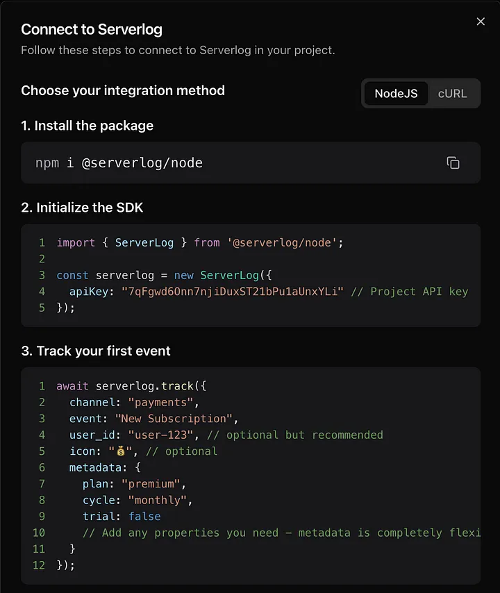 Connect Serverlog to any system
