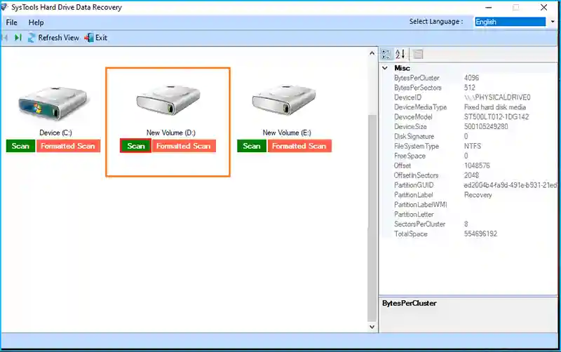 select disk