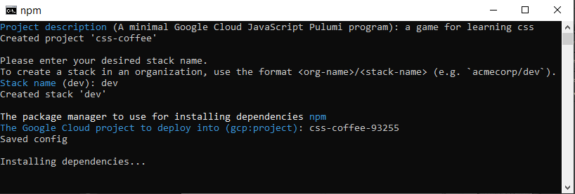 Installing dependencies