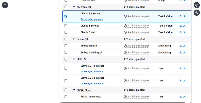 Selecting Claude 3.5 Sonnet