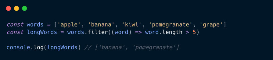 using the array filter method