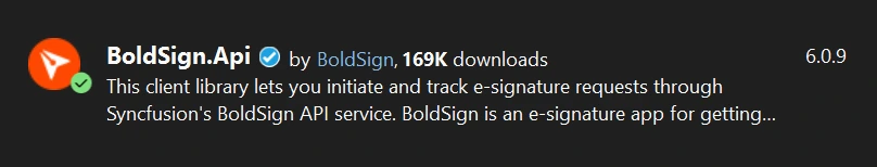 Install BoldSign.API NuGet Package