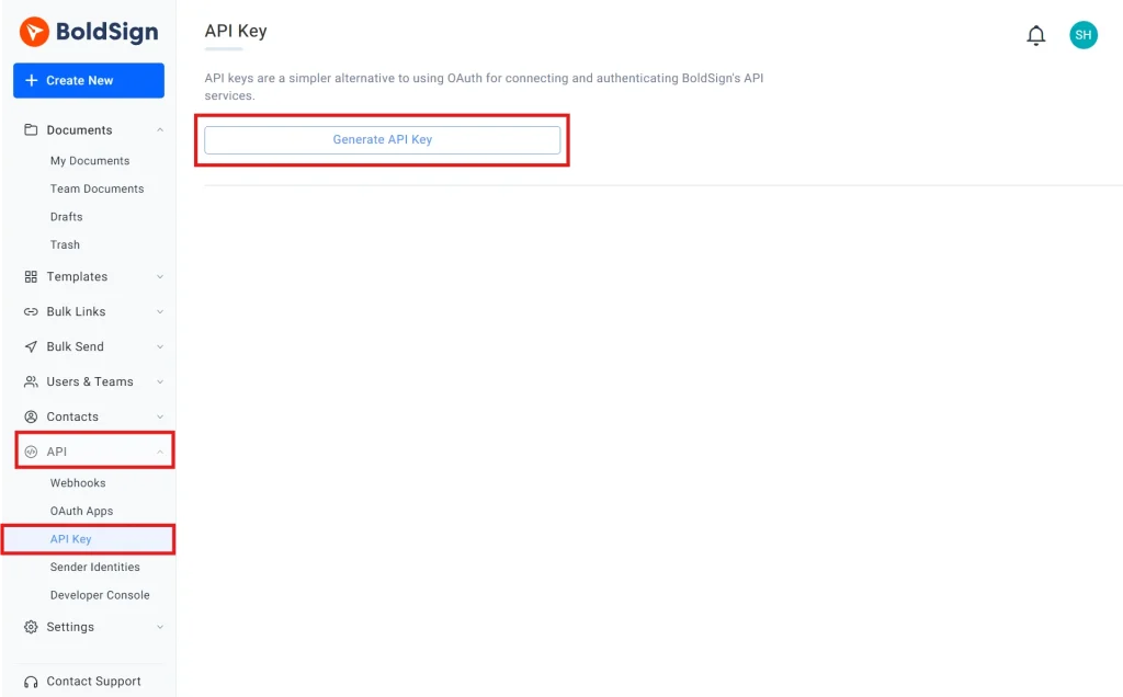 Generate API Key