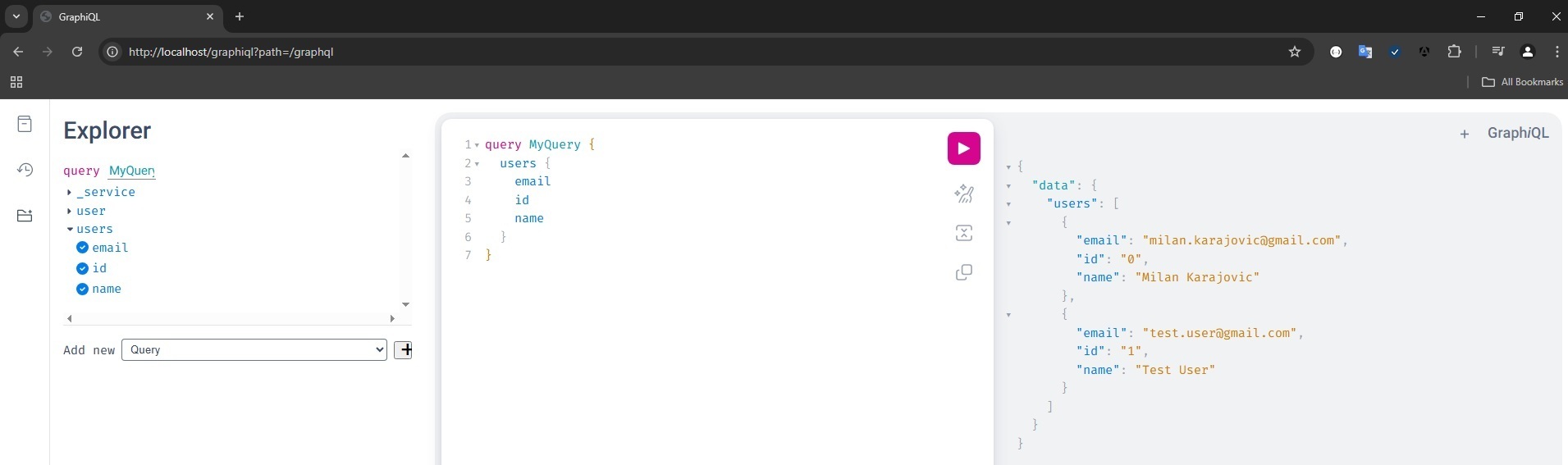 GraphQL how create new user