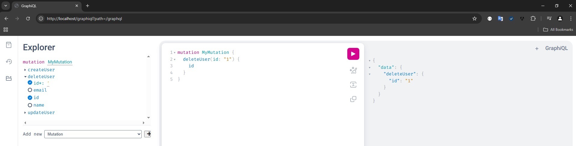 GraphQL how to delete user