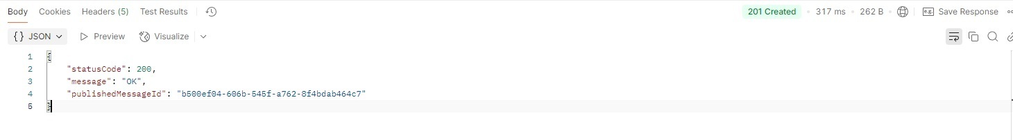 Response after send message to AWS SNS