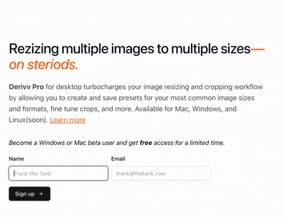 Derivv Pro Beta Signup Feature