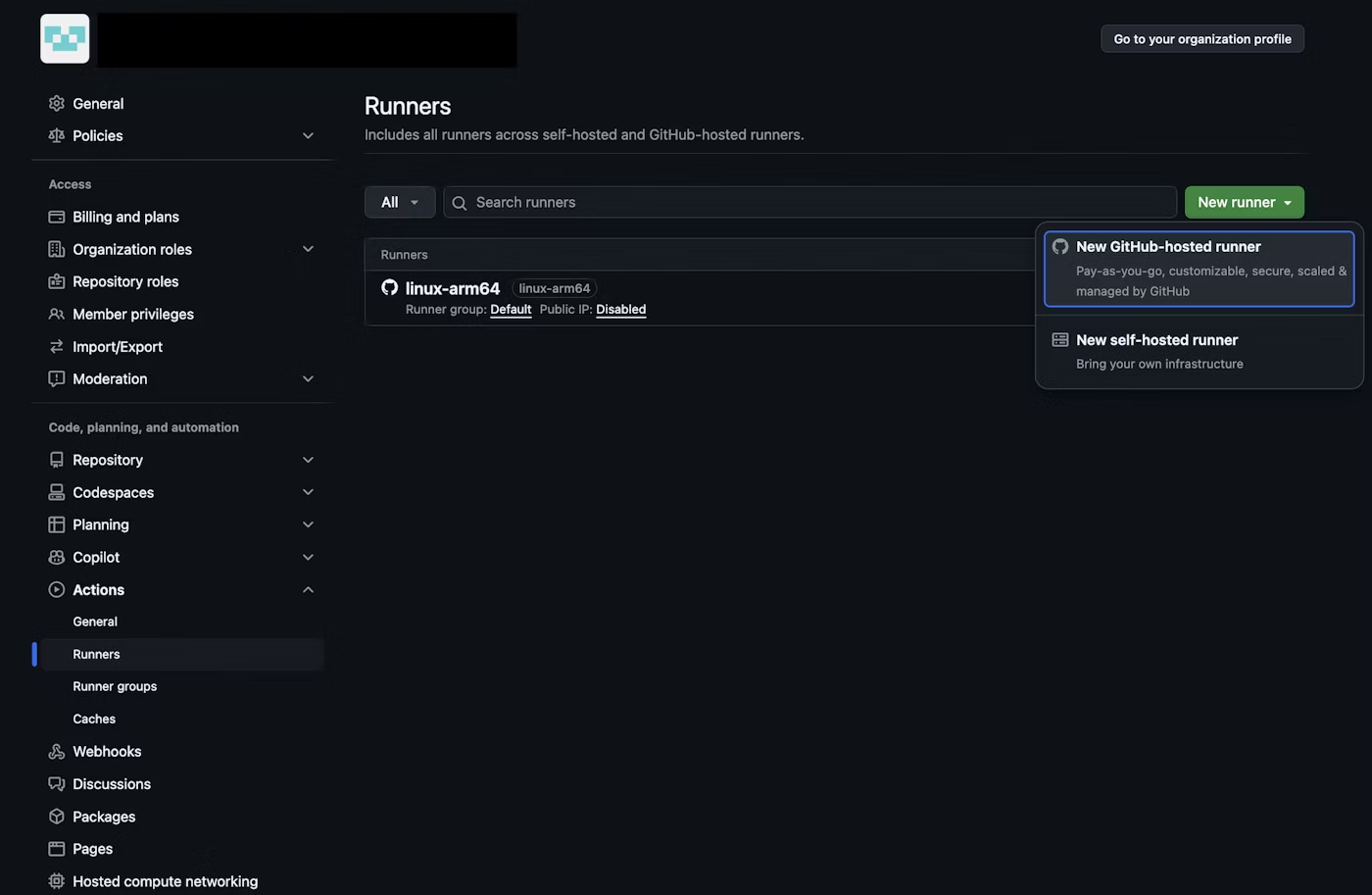 Create runner screen