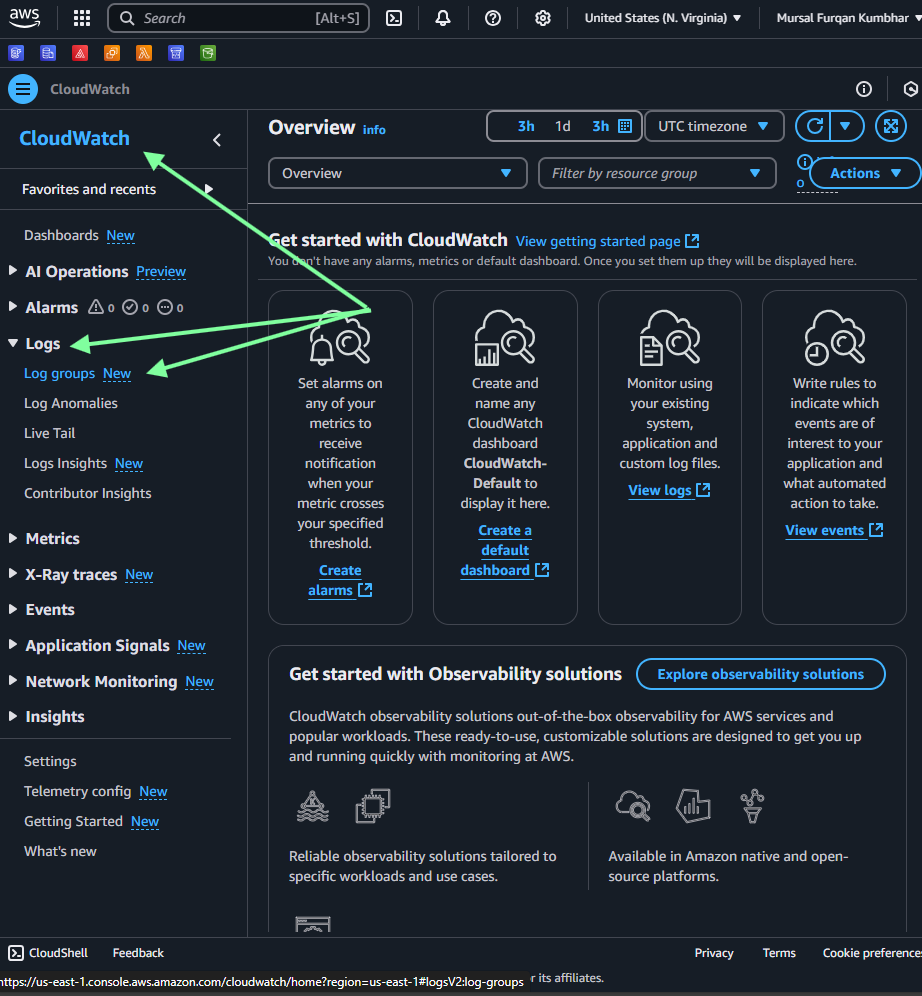 cloudwatch logs view