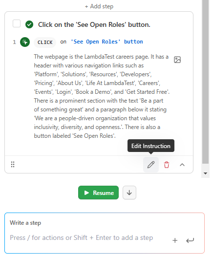 editing steps as objective