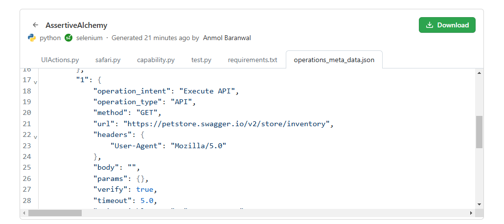 generated code