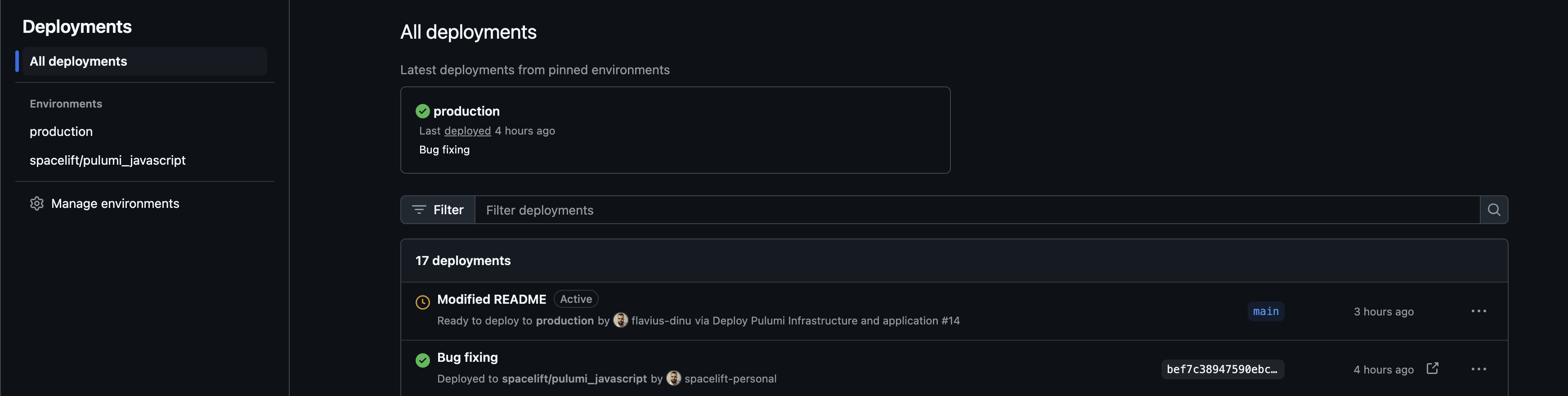 Two different deployments