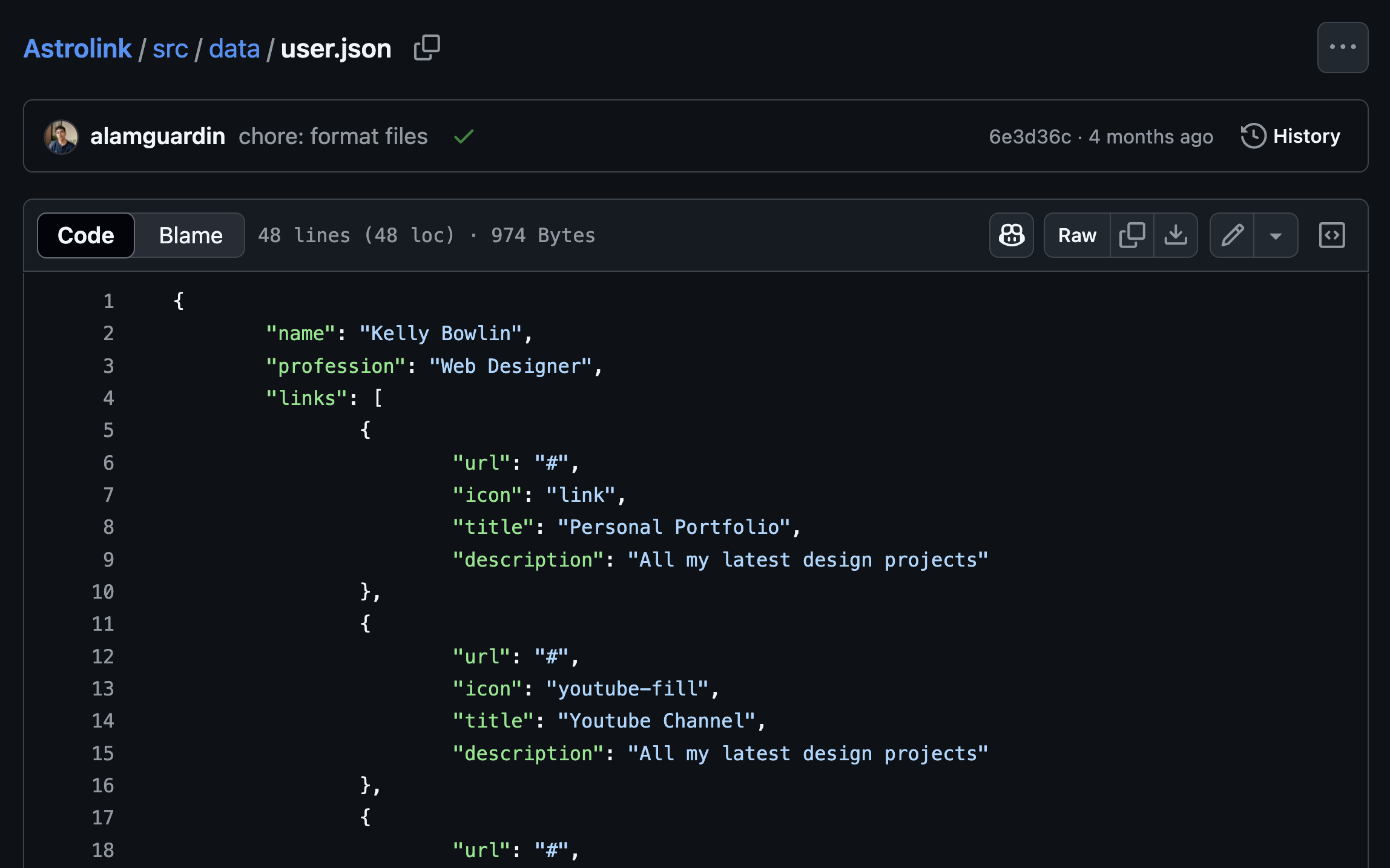 User.json file
