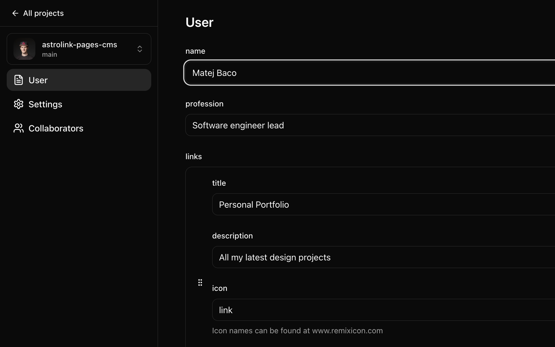 Pages CMS UI