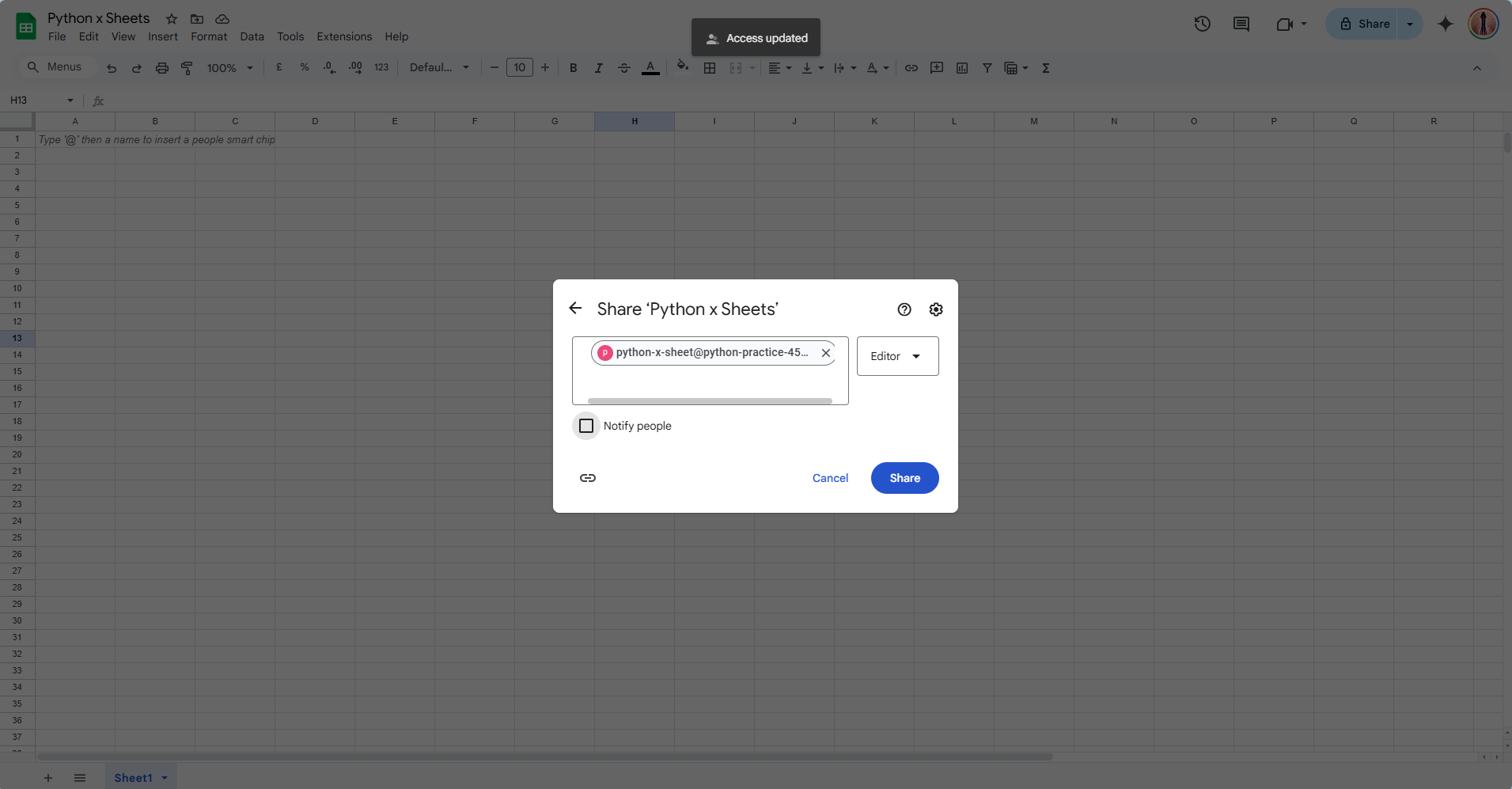 google sheets image