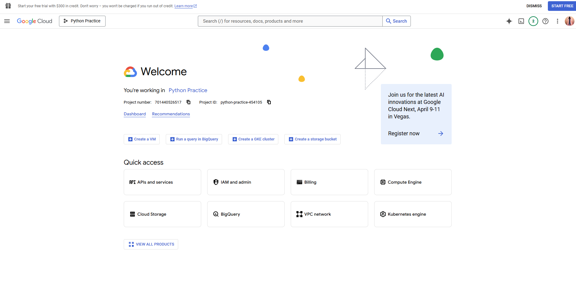 Google cloud console image
