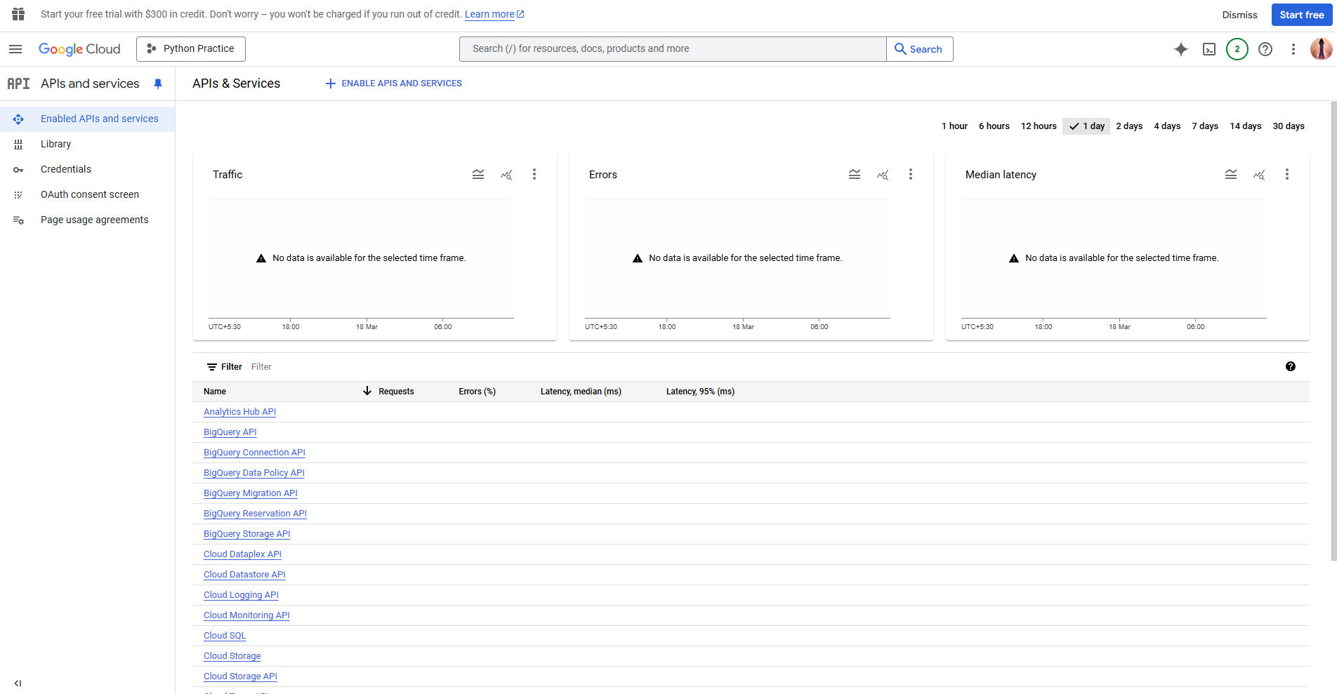 Enabling google sheets API